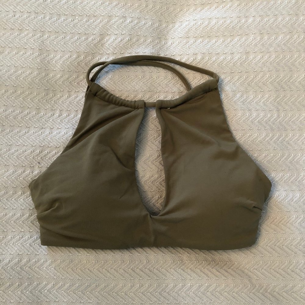 Olive green keyhole bikini top